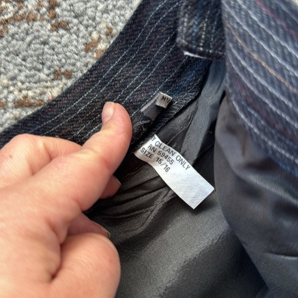 Vintage Gilmor Pinstripe Skirt Suit Set Gray 16 - Picture 5 of 15